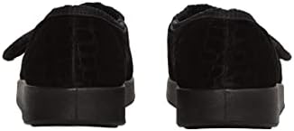 Silvert's easy closure slippers in black embossed fabric for diabetic care.