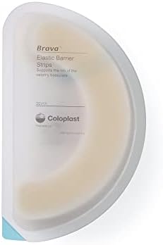 Coloplast Brava curved 5 inch long elastic barrier strips designed for secure ostomy care