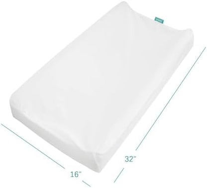 Premium imported baby nursery bedding set displayed on a contoured diaper changing table
