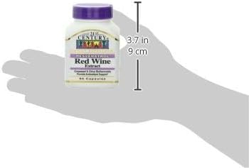 Gluten free 21st Century Red Wine Extract 90 count bottle showing direct USA import authenticity