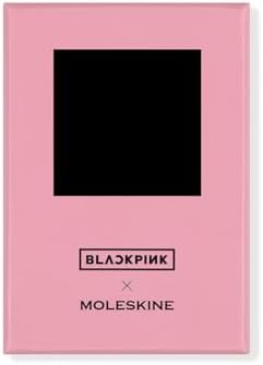 Moleskine x Blackpink mini notebook charm showing pink elastic closure.