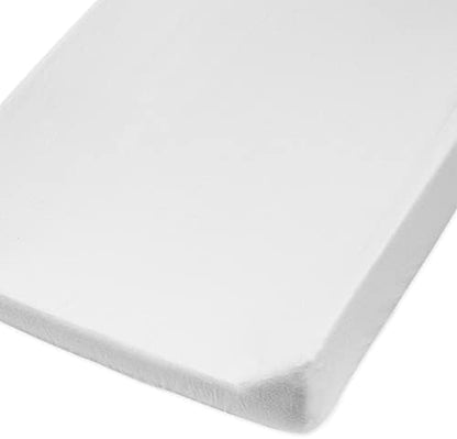 HonestBaby unisex baby white changing pad cover showing extra stretchy premium elastic detail