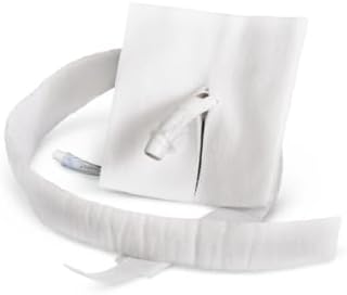 Medline four inch by four inch split gauze dressing showing the pre-cut fenestration layout.