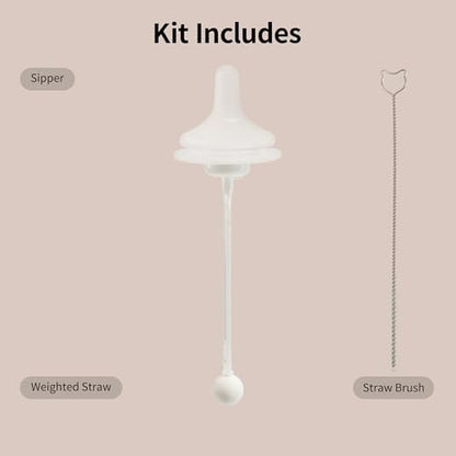 Three hundred and sixty degree weighted straw cup transition kit components unboxed