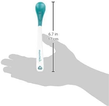 Multicolor pack of four Munchkin safety spoons with long ergonomic handles for high chair feeding