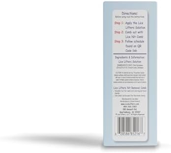 Close up of the Lice Lifters Solution label detailing the pesticide free formula.
