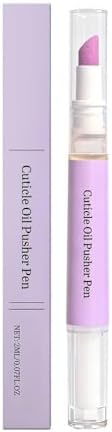 Dual ended cuticle oil pen displaying the soft brush applicator on one end and the ceramic pusher on the other.