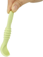BPA free non toxic silicone toddler training utensils close up