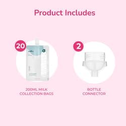 Spectra milk storage bags with bottle connector attachment