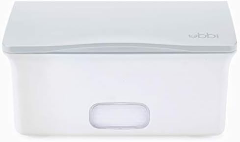 Ubbi wipes holder showing weighted plate mechanism