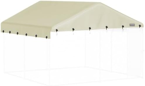 NGB pet cage roof replacement cover displaying the secure elasticized ball bungee cords attached tightly to the metal piping.