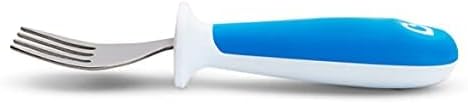 Blue Munchkin toddler fork with raised base feature