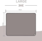 KVK gray baby food mat showing raised edge design for containing liquid spills