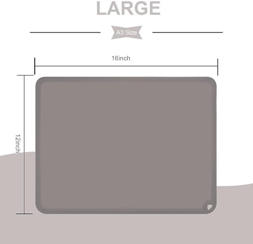 KVK gray baby food mat showing raised edge design for containing liquid spills