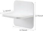 Kinzilla no drill child safety wall straps attached to the back of a wooden bookshelf