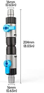 Close up of Landen premium plastic aquarium tubing connector detailing the leak proof sealing rings