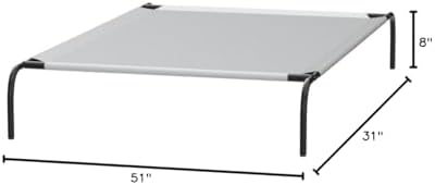 Amazon Basics Cooling Breathable Elevated Dog Bed with Metal Frame for Large Dogs, 51" x 31" x 8", Grey - Image 8