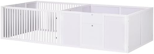 PawHut puppy whelping pen two room design with removable doors