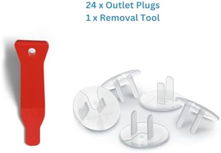 Clear plastic baby proofing socket covers for home safety
