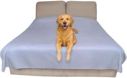 Reversible waterproof bed liner showing two different color shades for home decor matching.