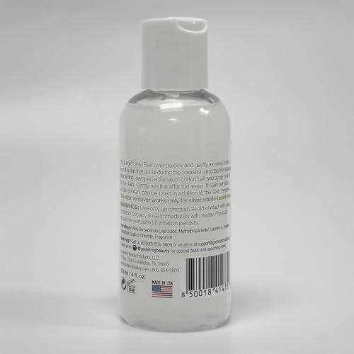 Aloe vera infused eyebrow tint remover by Godefroy applied on a cotton pad