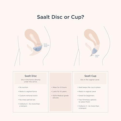 Eco-friendly Saalt menstrual disc packaging and silicone product view