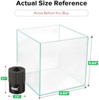 Detachable media chamber on a small tank filter showcasing internal bio ceramic balls.
