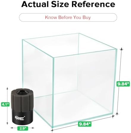 Detachable media chamber on a small tank filter showcasing internal bio ceramic balls.