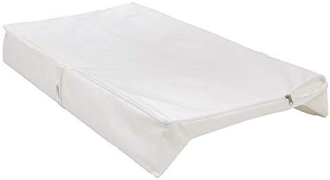 Top down view of foam changing pad safety harness