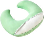 Baby using Queness nursing pillow for supervised tummy time