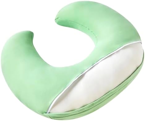 Baby using Queness nursing pillow for supervised tummy time