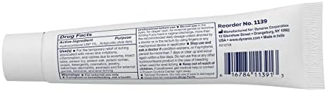 Dynarex 1% hydrocortisone ointment packaging showing ingredients and usage instructions.