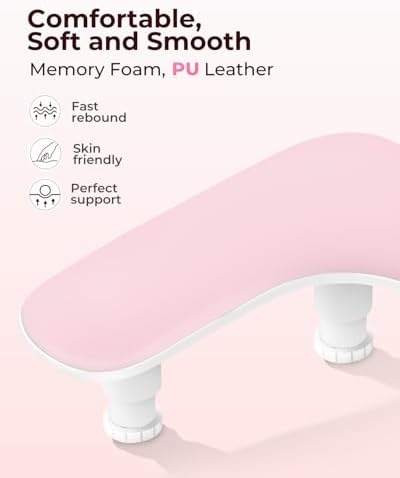 Side profile of Mzcmsl nail hand pillow with phone holder attached