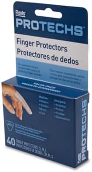 Durable rubber finger protectors pack of forty count showing flexible material.