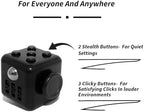 Rudra Retails premium hand fidget cube being held discreetly in an adult hand to show pocket sized portability.