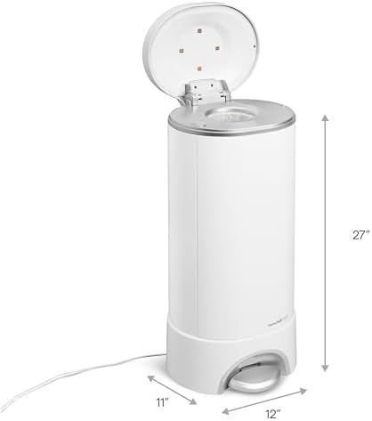 Munchkin UV Diaper Pail open lid showing UV sterilization lights