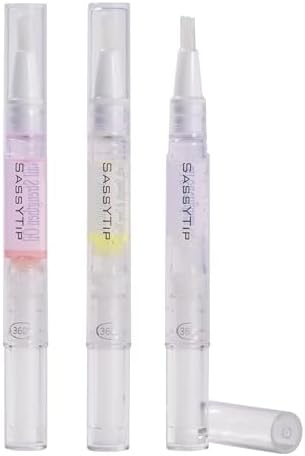 Sassytip cuticle oil pen showing brush applicator detail