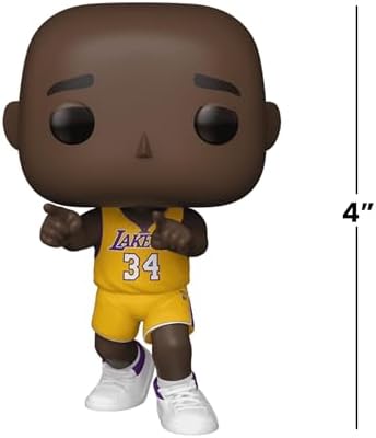 Side profile of Funko Pop number 208 Shaquille O'Neal Los Angeles Lakers uniform