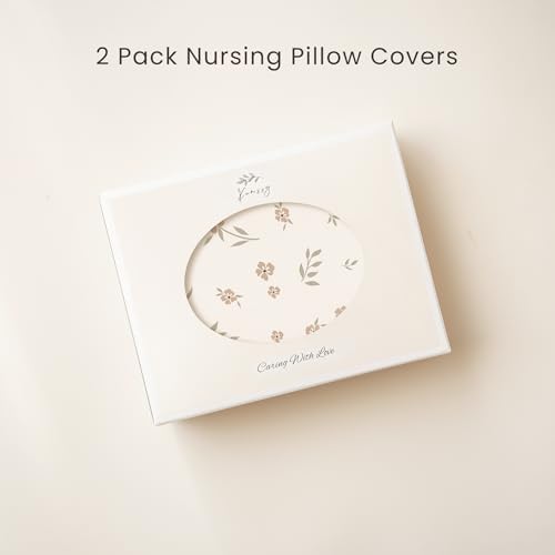 Packaging presentation of the Konssy baby registry gift set containing two premium imported nursing pillow slipcovers.