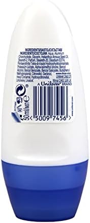 Authentic USA imported Dove alcohol free roll on deodorant underarm product shot.