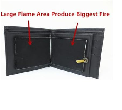Black magic flaming wallet side profile for magicians