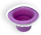 Side profile of lavender infant potty for elimination communication