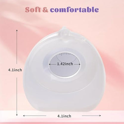 Premium three ounce or one hundred milliliter capacity silicone breast shells with small cleaning brush