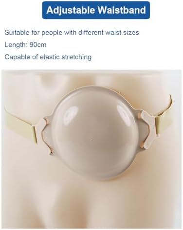 Premium beige silicone waterproof shower cover for colostomy bags showing five inch diameter measurements