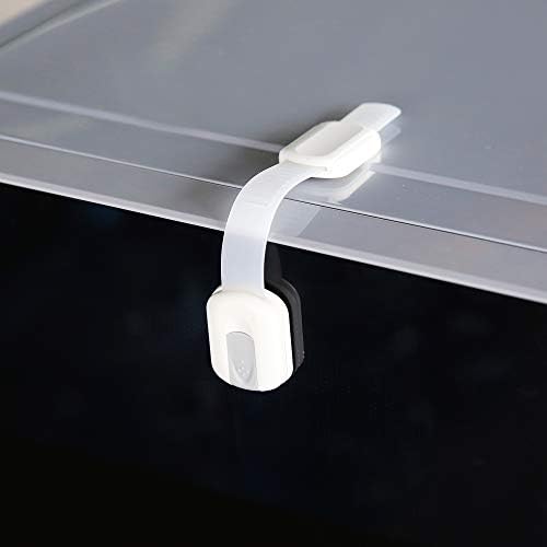 Vmaisi adhesive safety lock applied to a refrigerator door