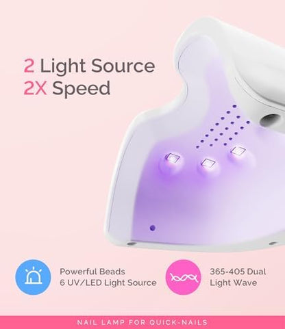 MelodySusie lightweight 6W LED UV nail light showing the six upgraded light beads underneath.