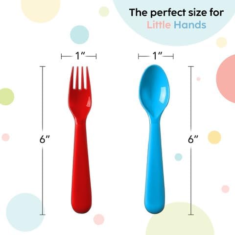 Toddler safe flatware set with rounded edges