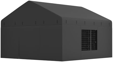 Side angle view of the Petony ten by ten foot large outdoor pet enclosure with secure double locking gate.