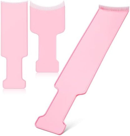 Professional pink hair highlighting paddle set with comb teeth