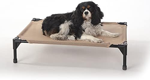 K&H Outdoor Elevated Dog Bed - Cooling Raised Dog Bed for Small & Medium Pets, Breathable Mesh Hammock Design, Indoor/Outdoor Washable Cover, Portable Metal Frame, Tan, Medium 32x25in - Image 2